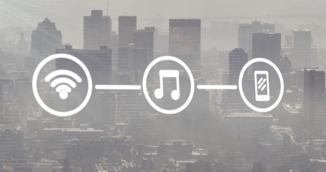 Digital Networking Interface with City background