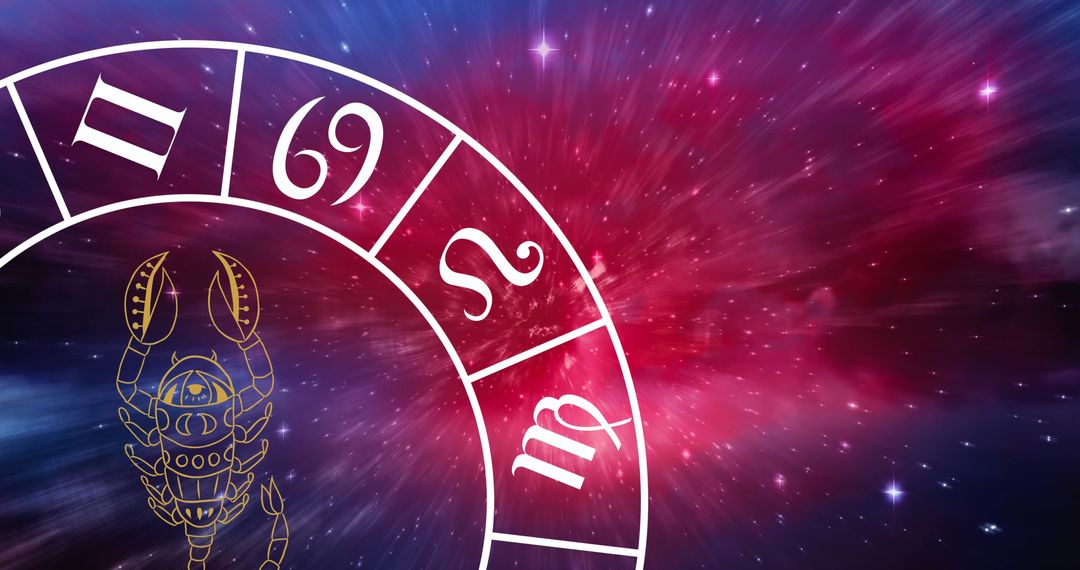 Scorpio Zodiac Wheel In Galactic Space Backdrop Astrology Concept - Free Images, Stock Photos and Pictures on Pikwizard.com