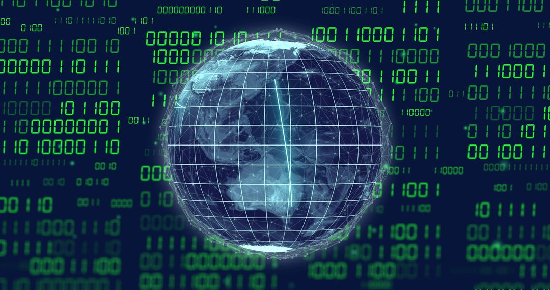 Global digitization and data processing with binary code overlay