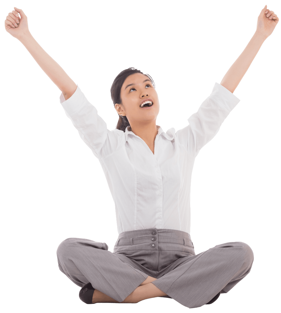 Joyful Businesswoman Celebrating Cleared Background