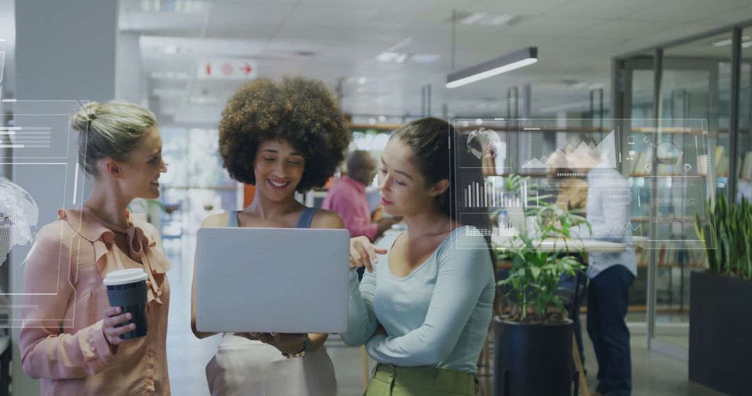 Team Collaboration on Digital Data in Modern Office