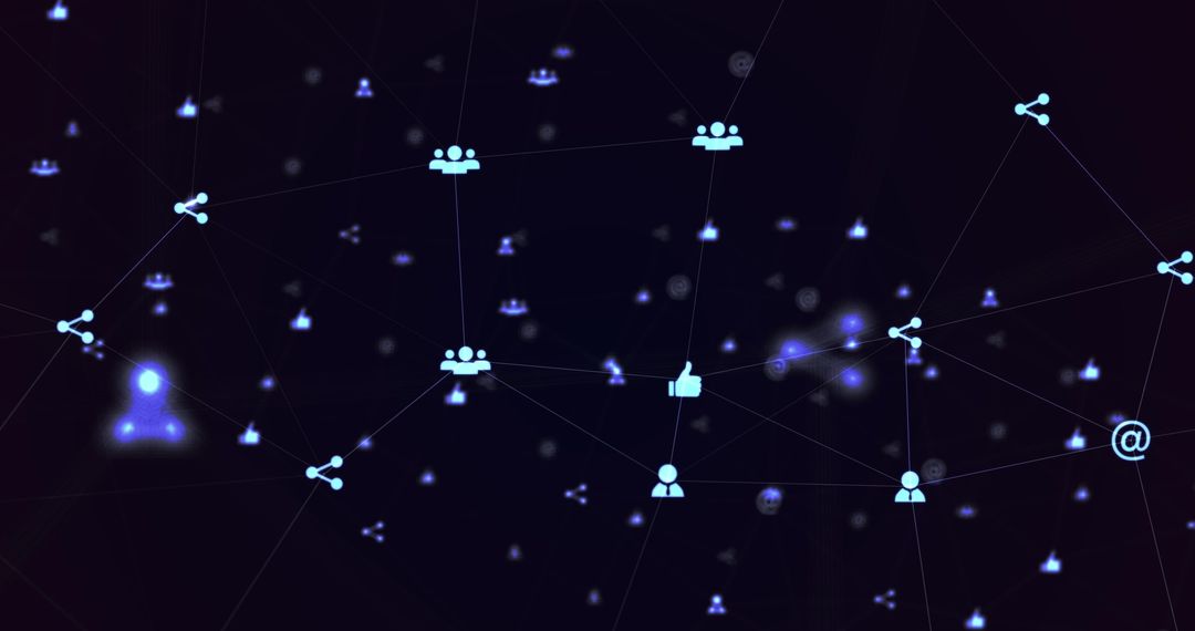 Digital Network Connection and Social Media Icons