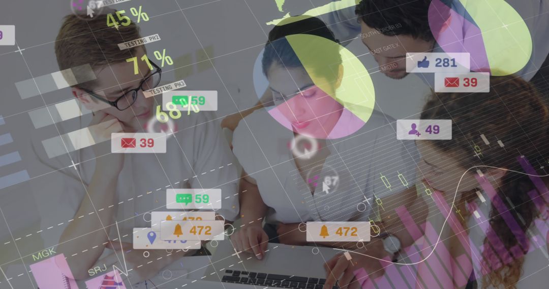 Team Analyzing Digital Data Reports and Social Media Metrics - Free Images, Stock Photos and Pictures on Pikwizard.com