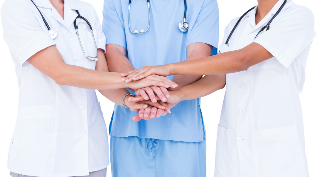 Transparent Midsection View of Doctors Strengthening Unity with Hands Together - Download Free Stock Images Pikwizard.com