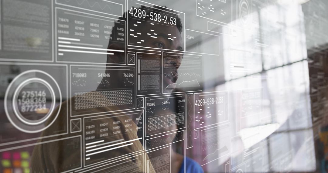 Diverse Colleagues Analyzing Digital Data Interface