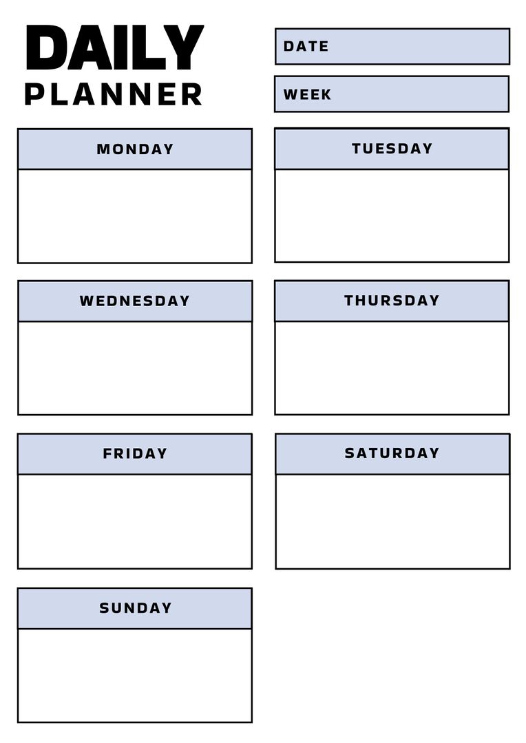 Simple Weekly Planner Layout for Easy Organization - Download Free Stock Templates Pikwizard.com