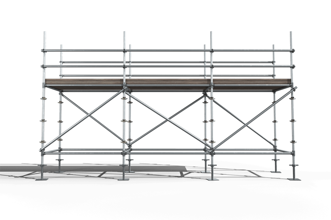 Construction Scaffolding Illustration on Transparent Background