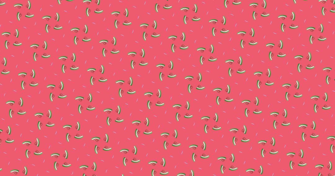 Seamless Watermelon Pattern on Bright Pink Background
