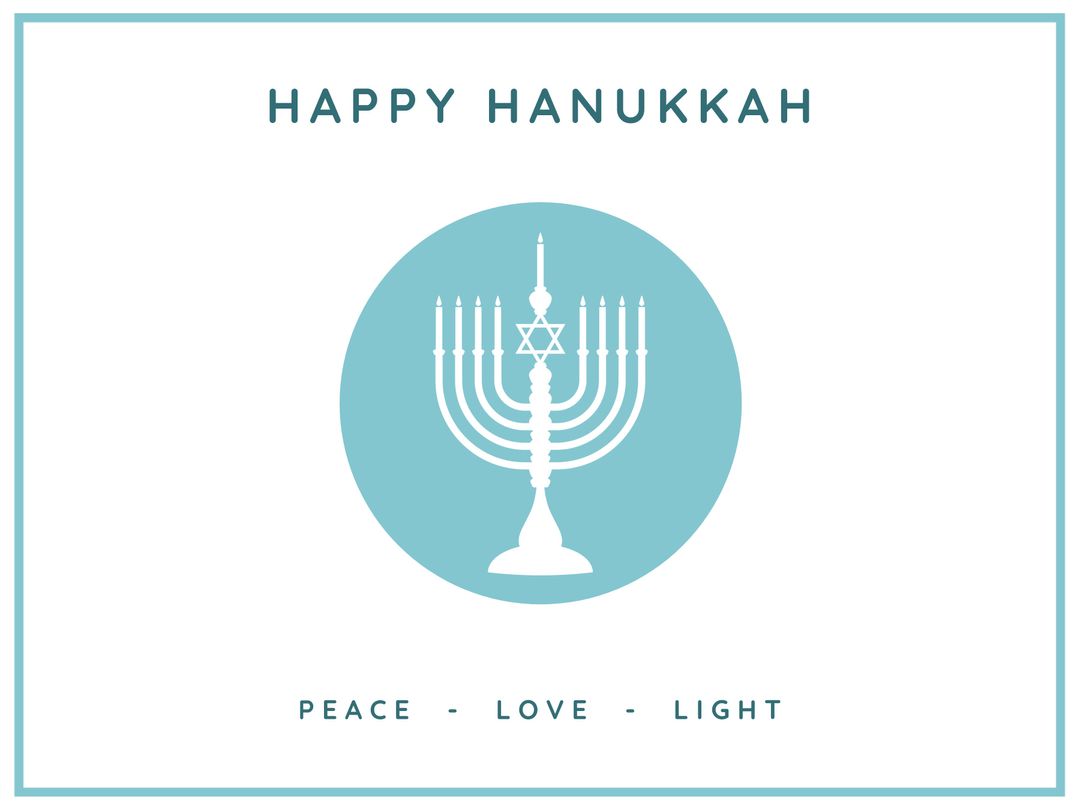 Minimalist Hanukkah Greeting Card with Menorah