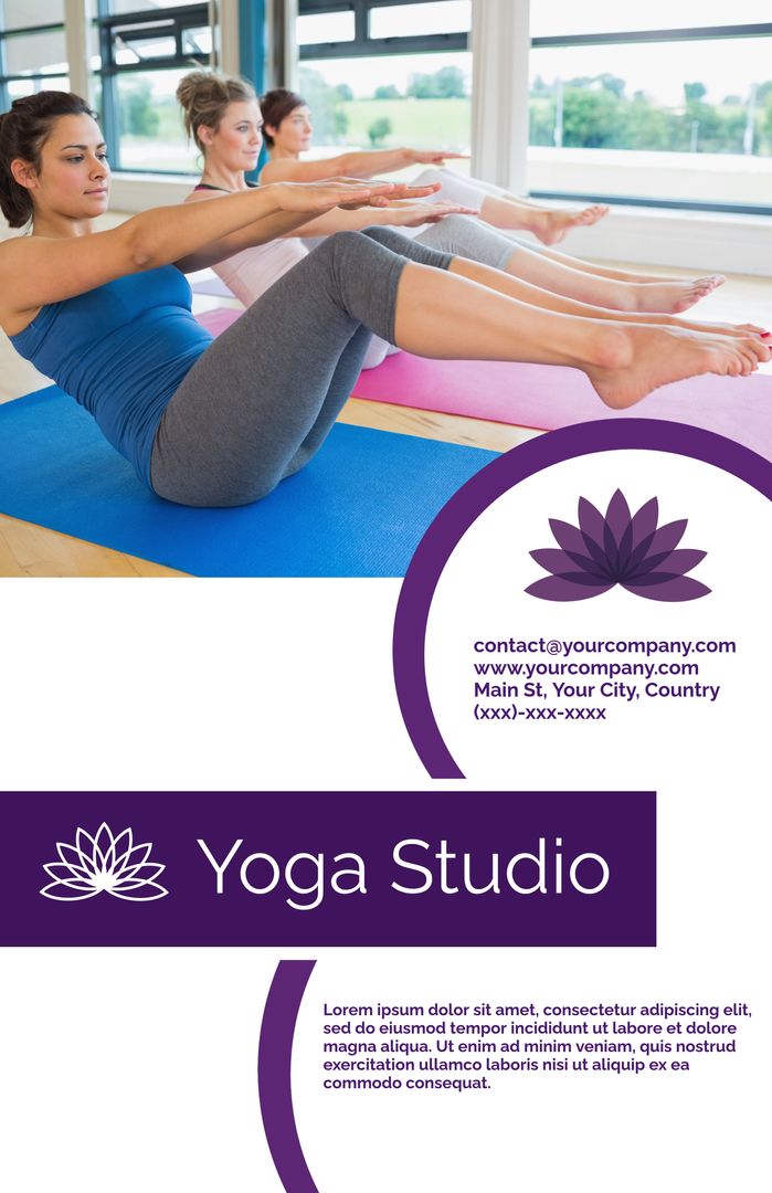 Yoga Class Wellness Promotion with Emphasis on Tranquility - Download Free Stock Templates Pikwizard.com