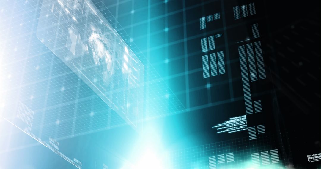 Futuristic Global Digital Interface with Cyber Connections