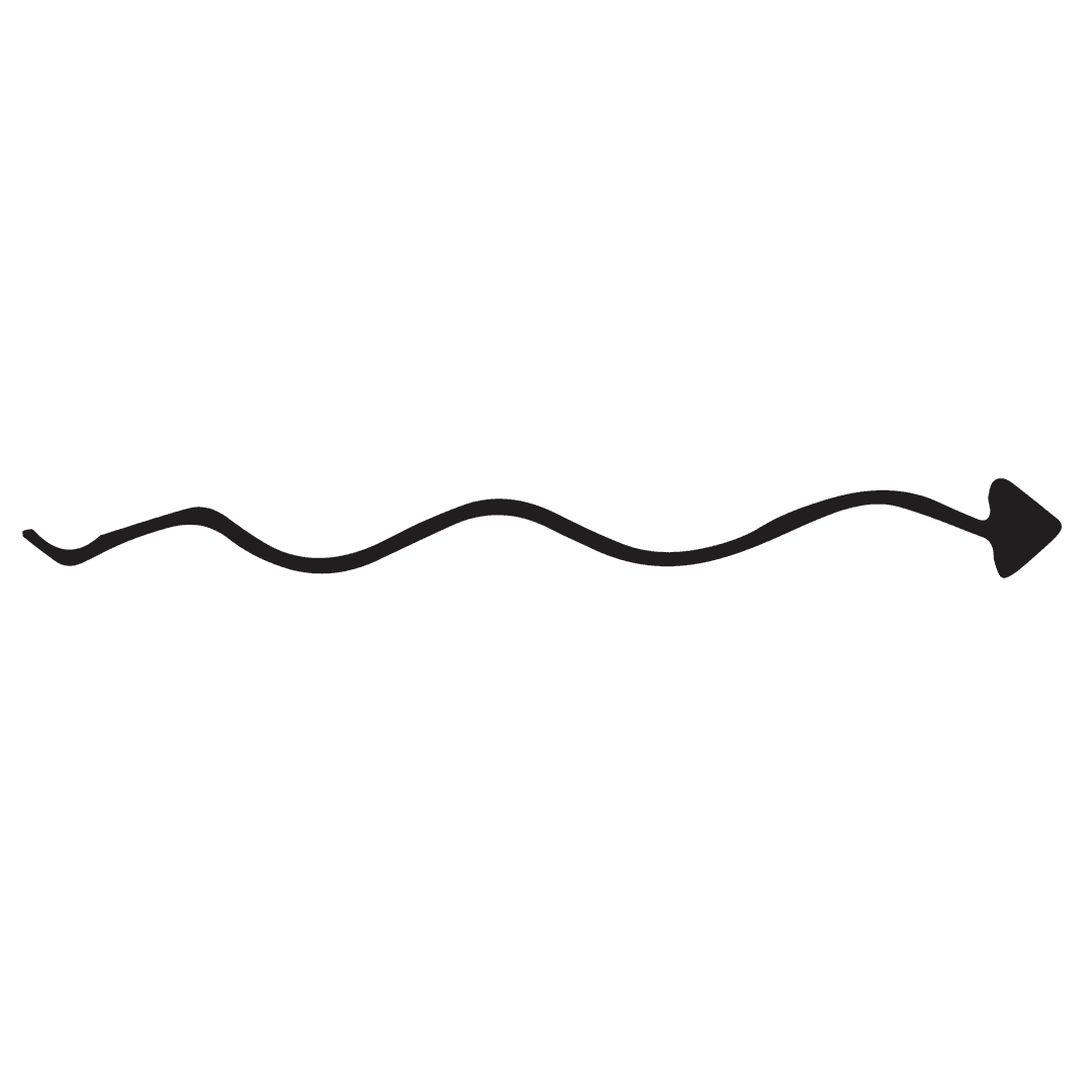 Curved Black Arrow on Transparent Background Illustration