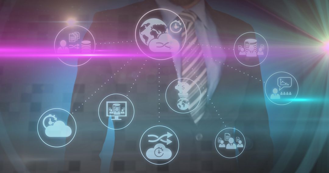 Futuristic Business Interface Surreal Multicolored Visual