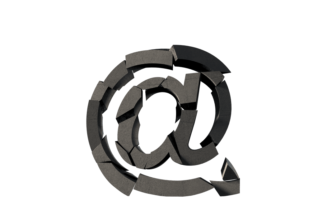 Transparent Shattered Stone At Symbol in 3D Digital Art