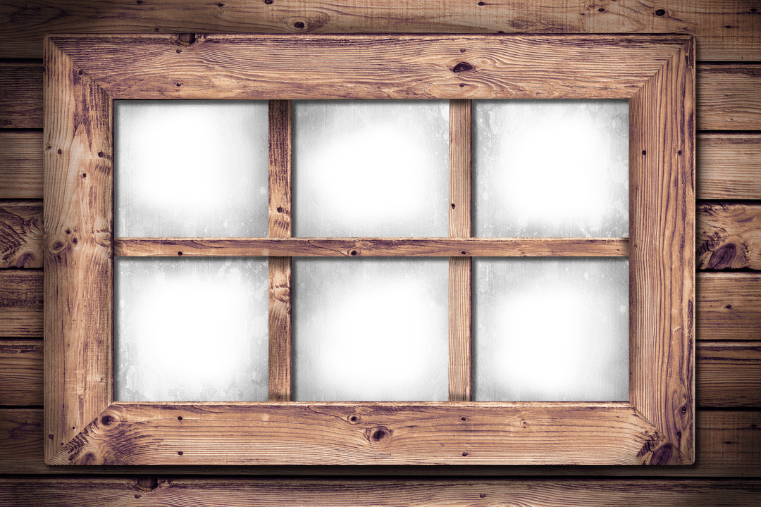 Digital Wooden Window With Transparency for Log Cabin Design