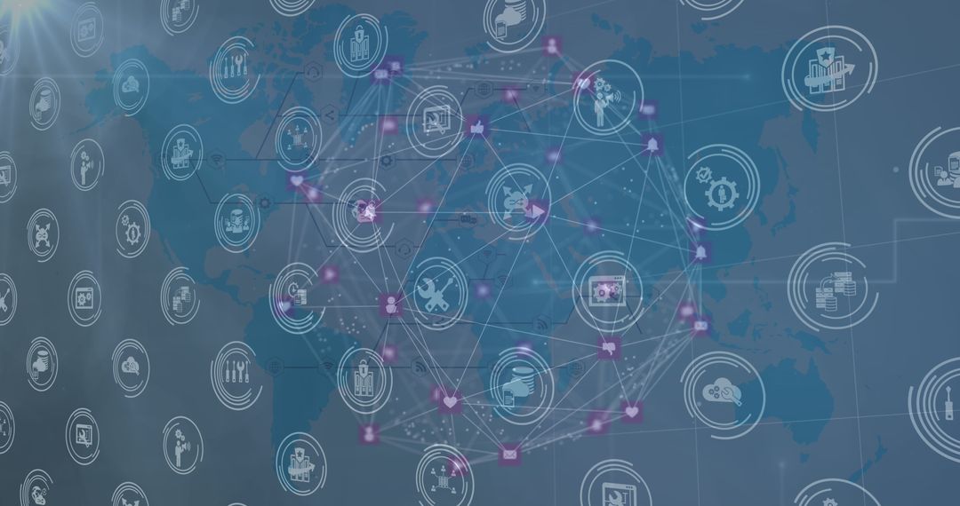 Global Digital Data Network Connections Visualization