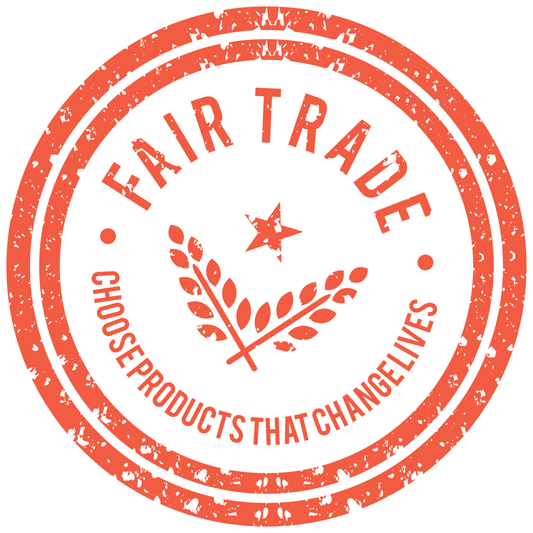 Red Fair Trade Seal Emblem on Transparent Background