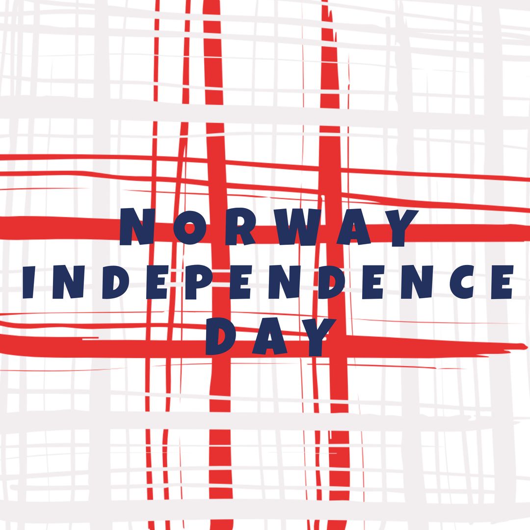 Norwegian Independence Day Celebration Design with Text and Abstract Lines