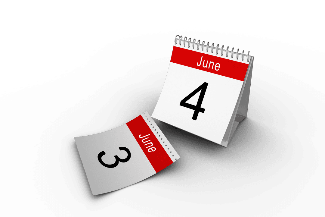 Transparent Desk Calendar Turning Page June Weather Reminder