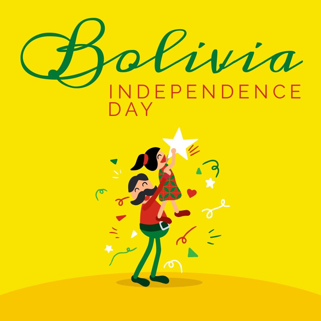 Father Lifting Daughter Celebrating Bolivia Independence Day Illustration - Download Free Stock Templates Pikwizard.com