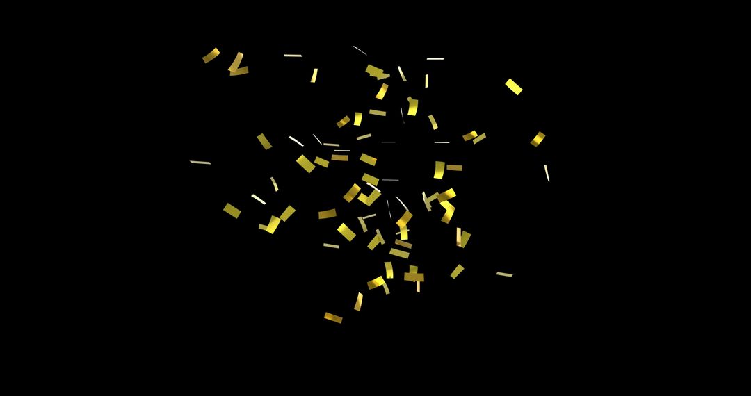 Gold Confetti in Mid-Fall on Black Background - Free Images, Stock Photos and Pictures on Pikwizard.com