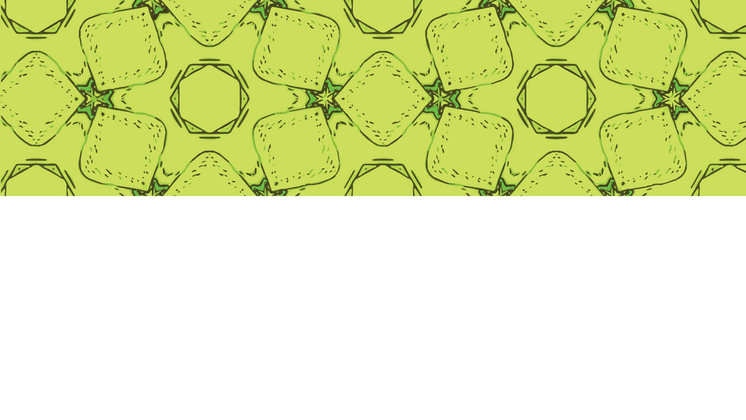 Green Pattern with Geometric Shapes on Transparent Background
