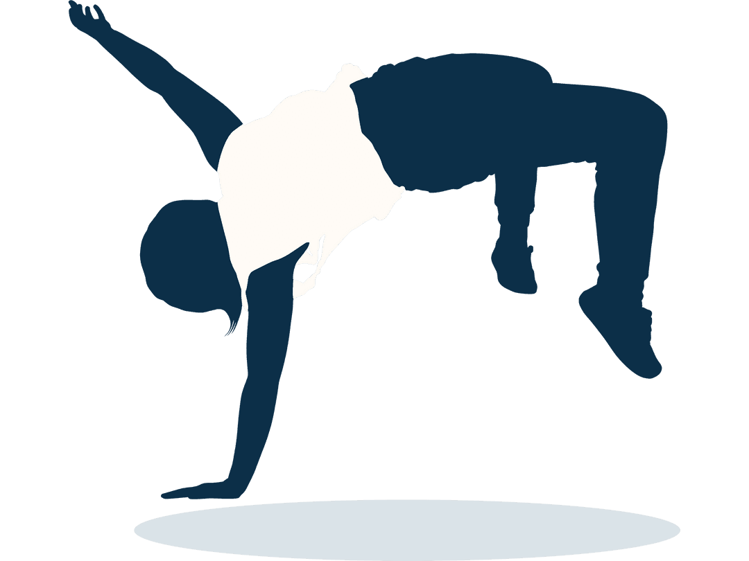 Dynamic Female Dancer Illustration on Transparent Background