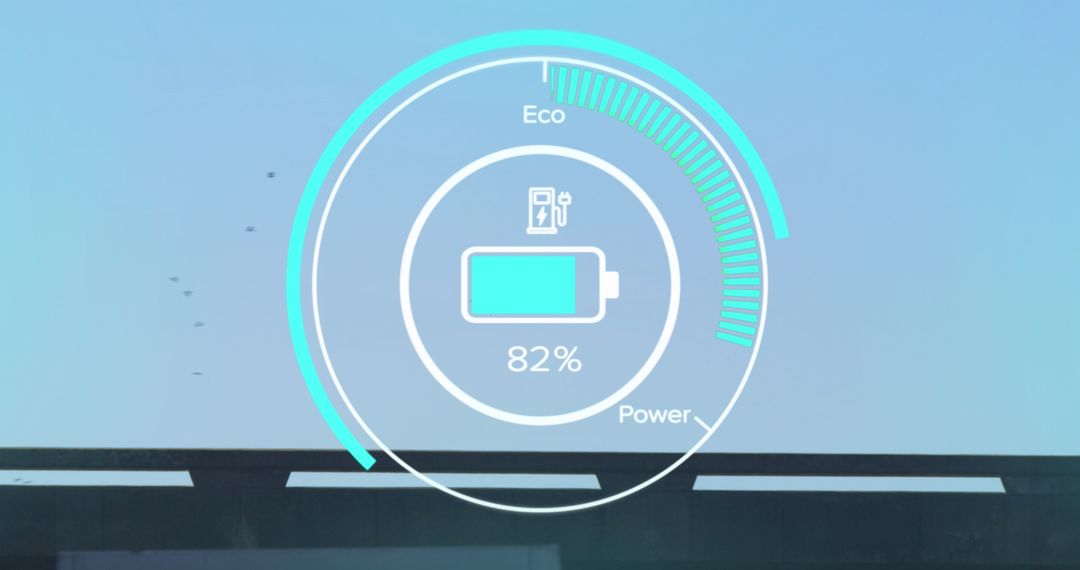 Futuristic Technology Dashboard Displaying Energy Status