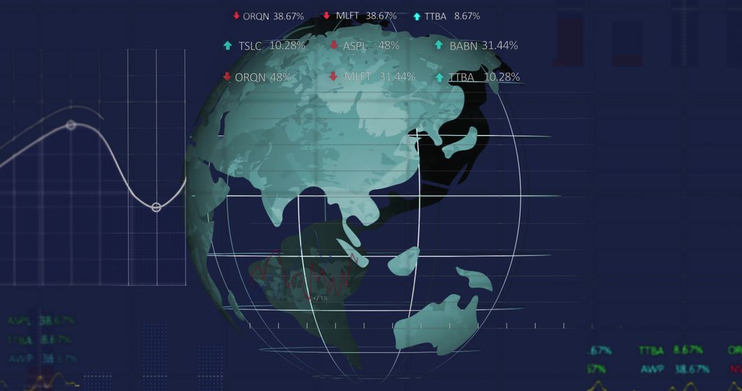 3D Digital Globe with Financial Data Overlay for Analytics