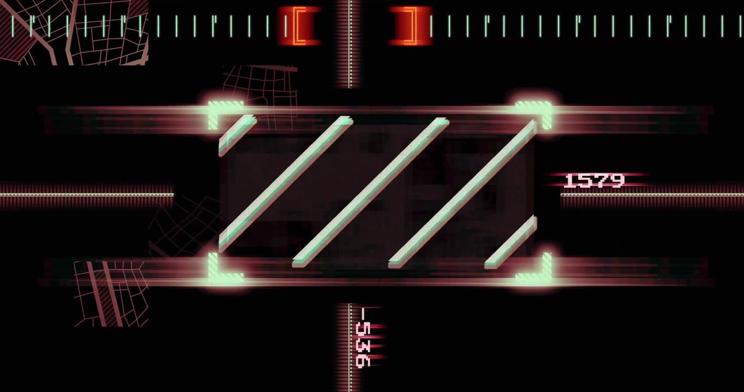 Holographic Targeting Interface with Futuristic Glitch Elements