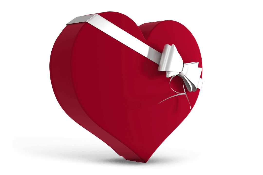 Transparent Heart-Shaped Gift Box with Ribbon Wrap