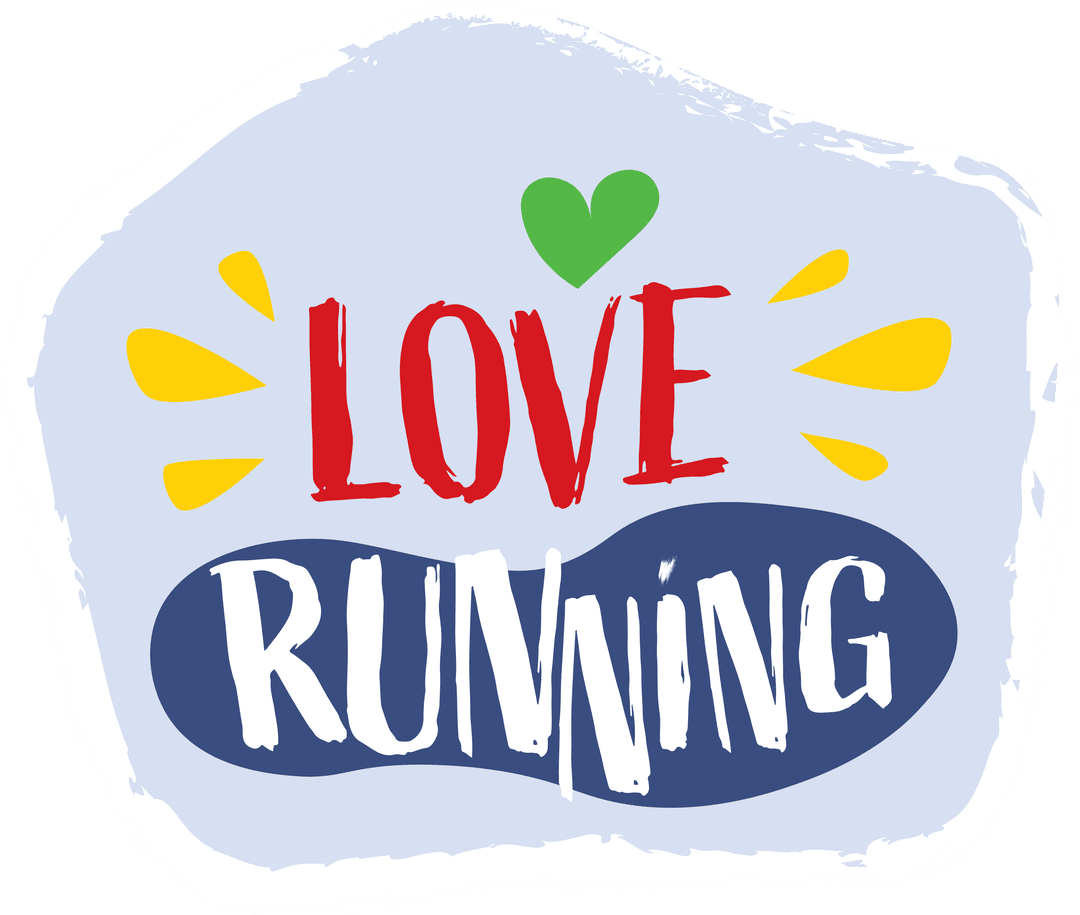 Creative Love Running Text with Transparent Background