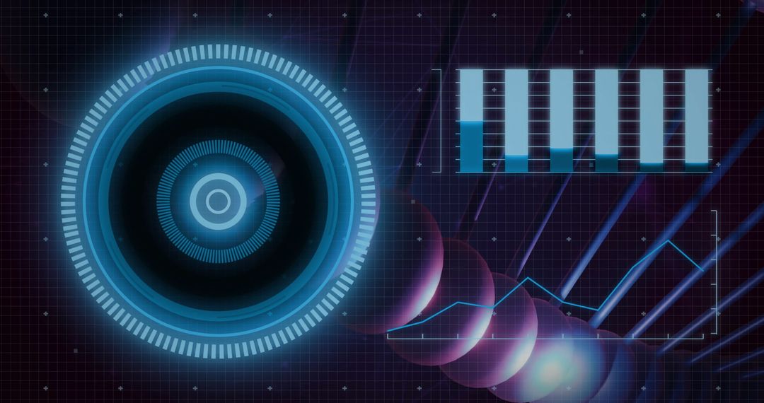 Futuristic Digital Interface with Data Visualisation Elements