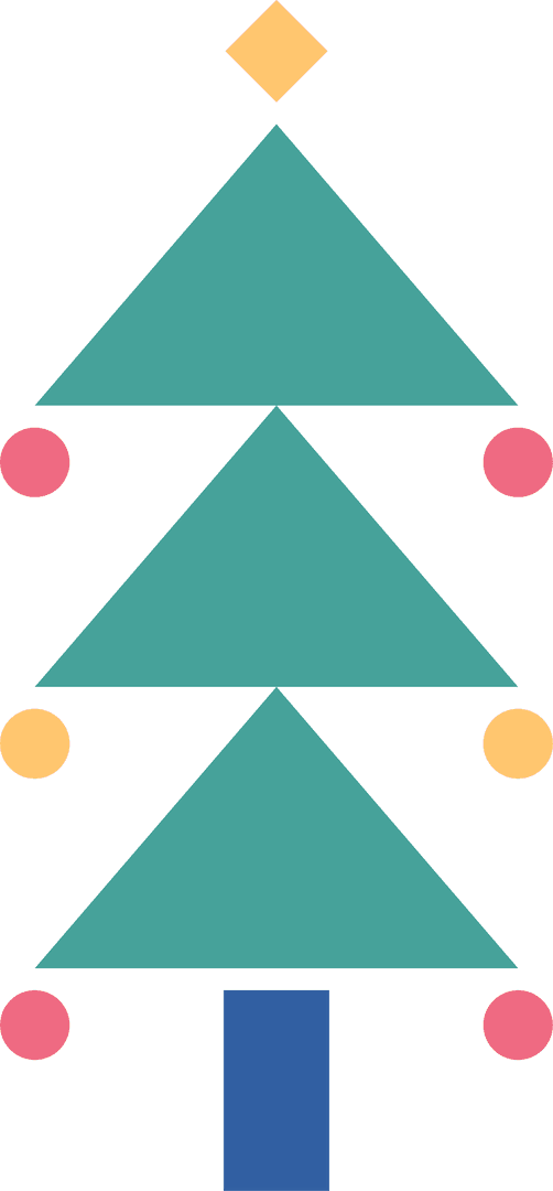 Transparent Minimalist Geometric Christmas Tree Design