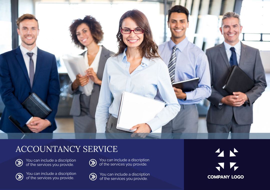 Confident Team of Accountants Promoting Financial Services