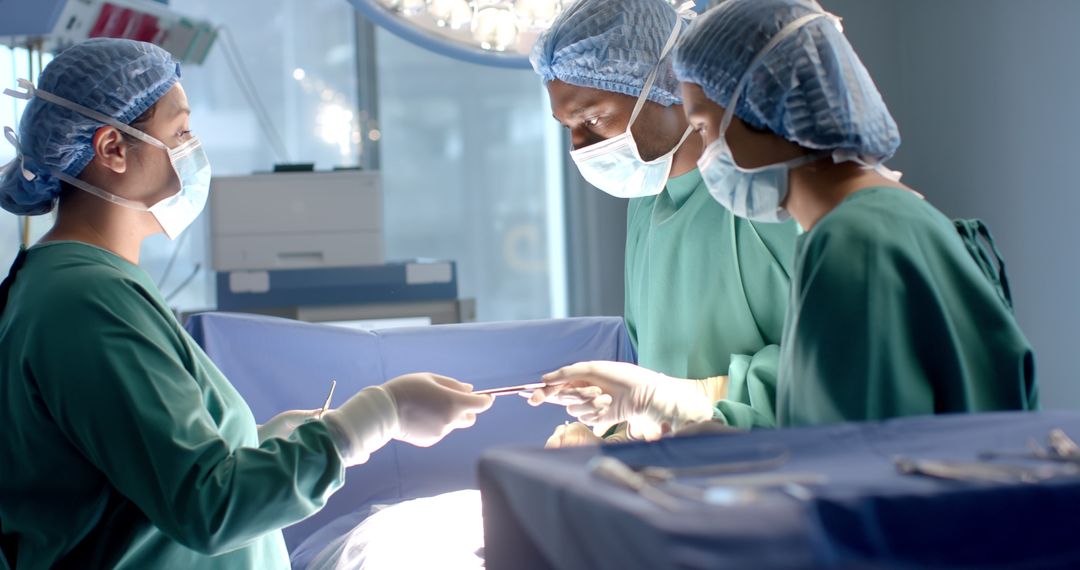 Surgical Team Collaborating in Operating Room