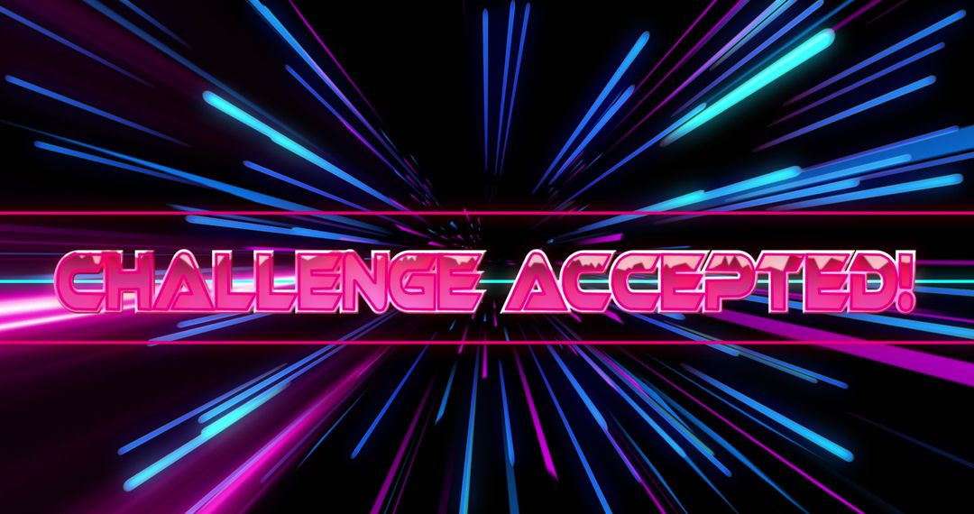 Challenge Accepted Neon Light Trails