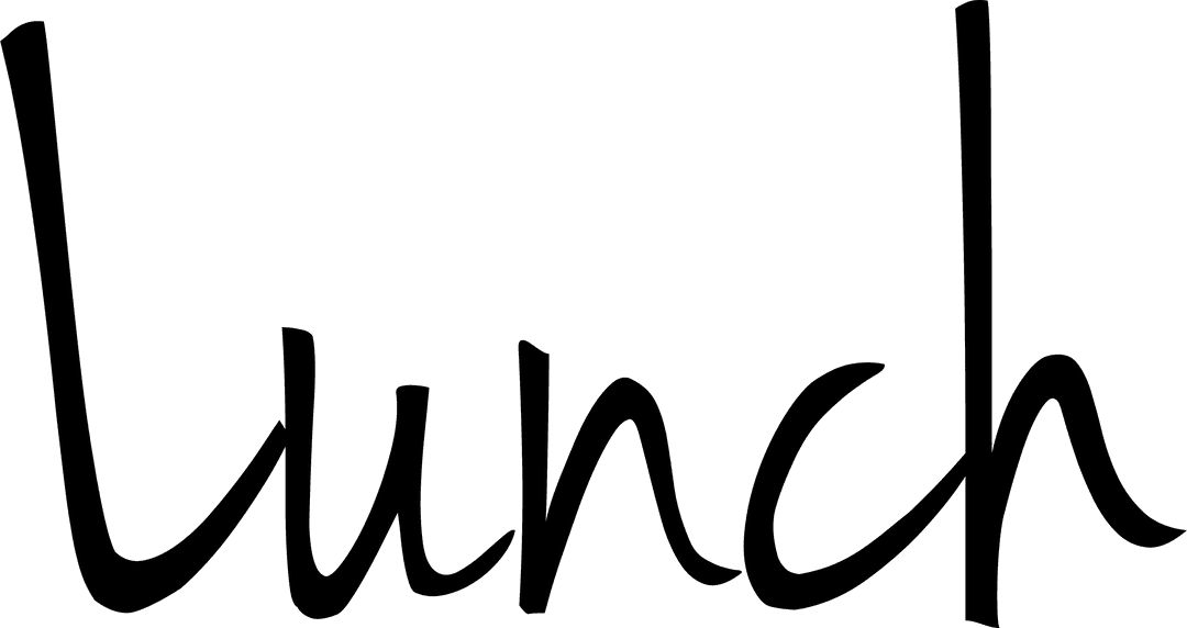 Transparent Lunch Text Vector for Food and Free-Time Concepts