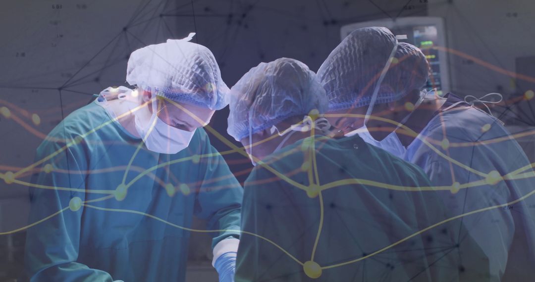 Surgeons Operating with Data Overlay Innovating Medical Technology
