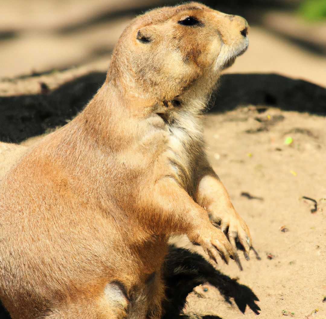 Image of close up of prairie dog on sand background - Free Images, Stock Photos and Pictures on Pikwizard.com