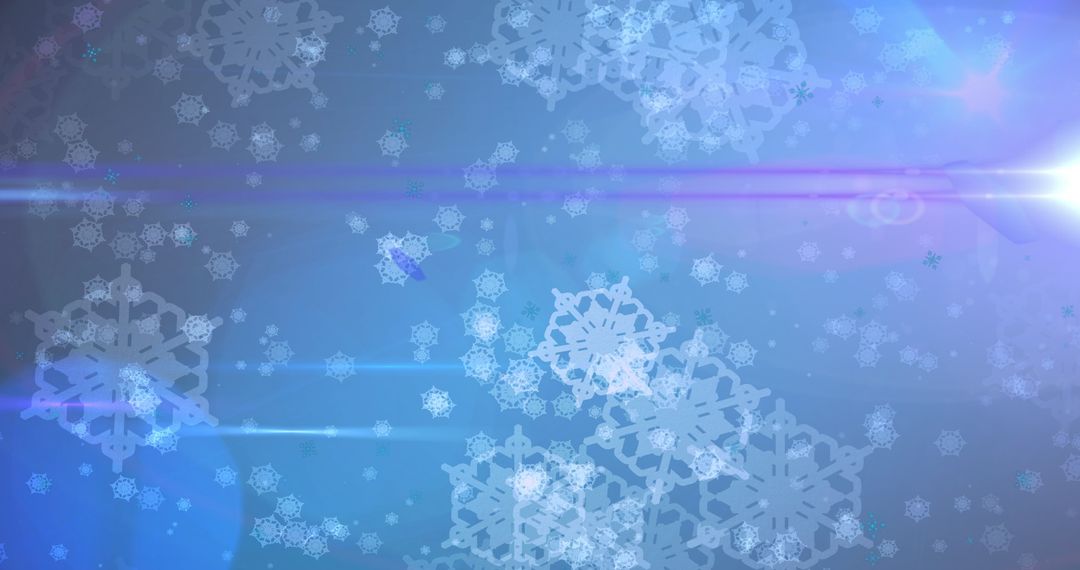 Digital Snowflakes Falling with Luminous Glows