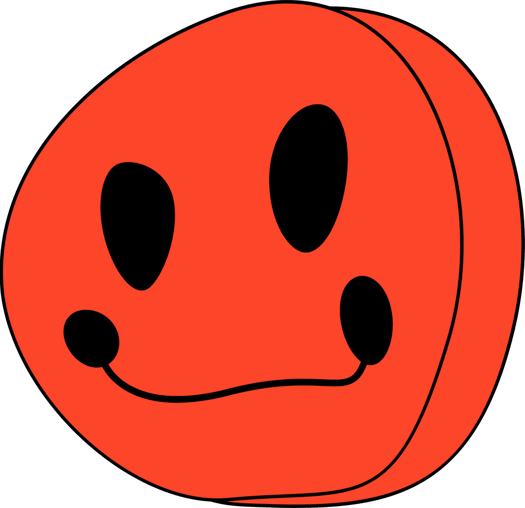 Whimsical Abstract Smiling Face on Transparent Background