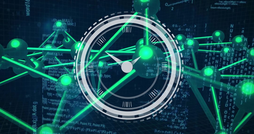 Digital Clock Overlaid on Data Networks