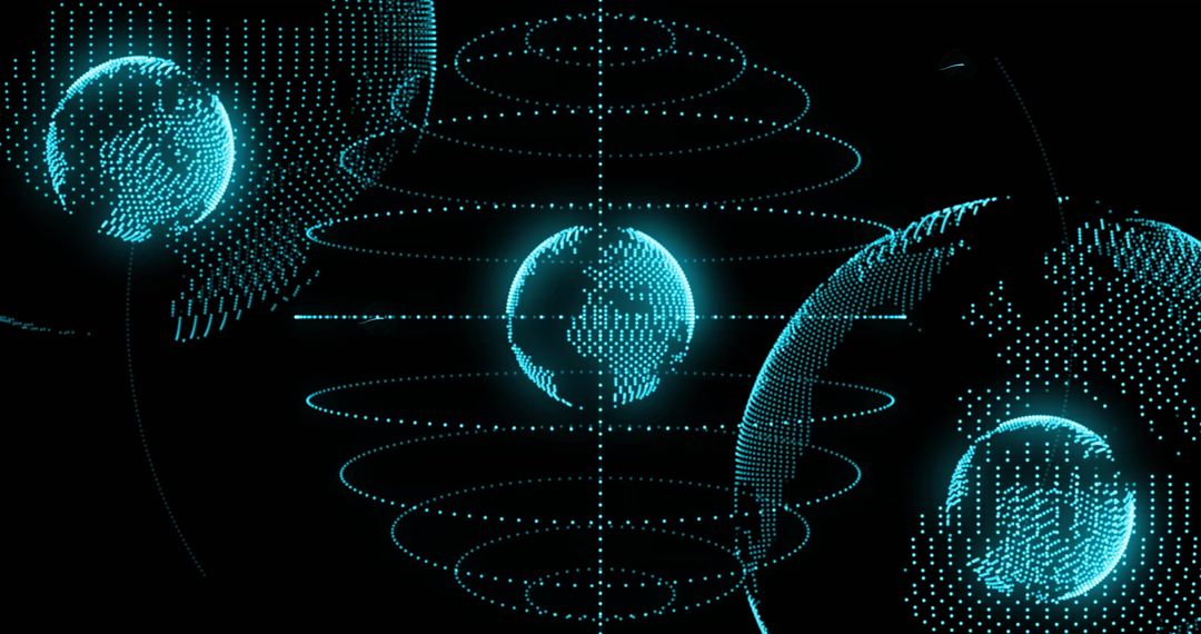 Digital Globe Diagrams with Futuristic Interface Design