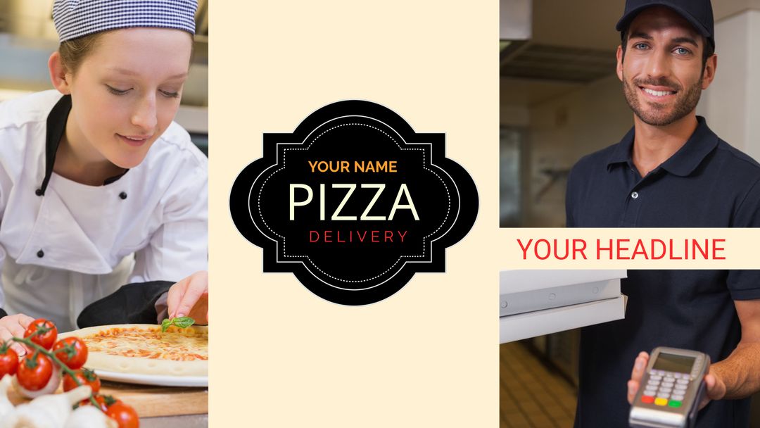 Pizza Delivery Service Promotion with Chefs and Delivery Personnel