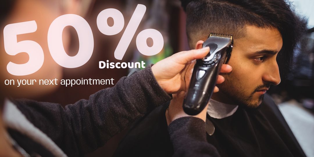 Barbershop Discount Advertisement with Male Client