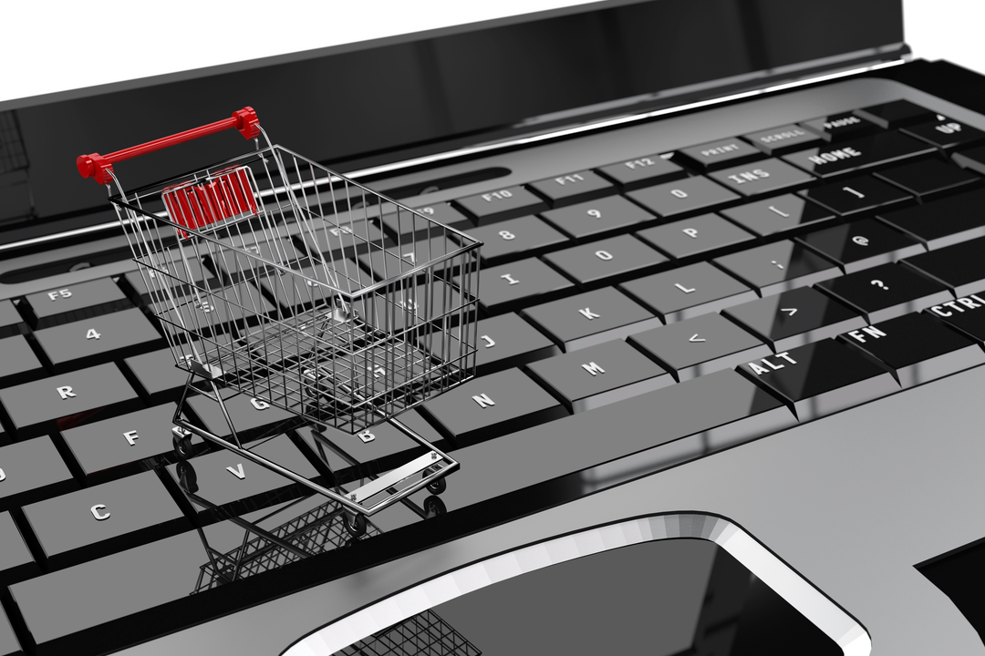 Transparent PNG of Shopping Cart on Laptop Keyboard with Isolated Background - Download Free Stock Images Pikwizard.com