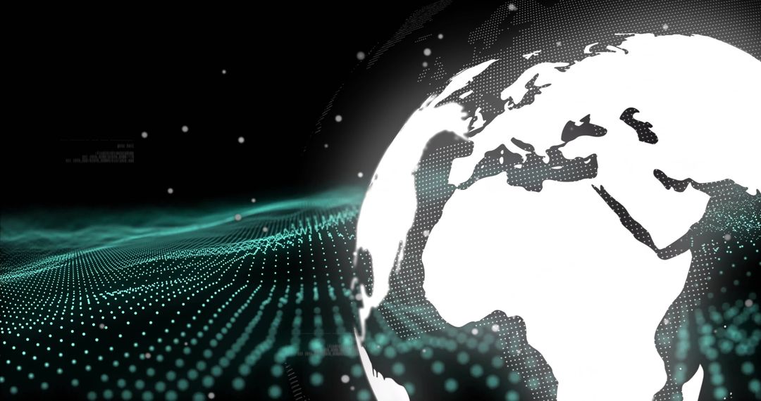 Digital Globe with Data Points on Futuristic Network