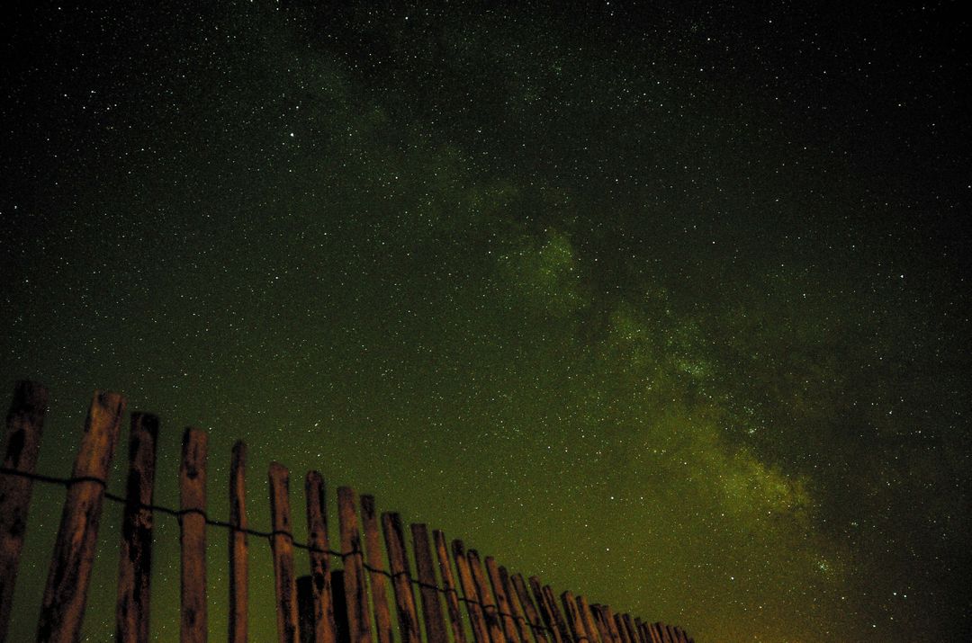 Wooden Fence Under Starry Night Sky - Free Images, Stock Photos and Pictures on Pikwizard.com