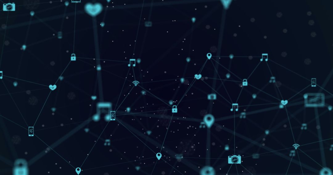 Diverse Technology Icons Interconnected for Global Networking Concept